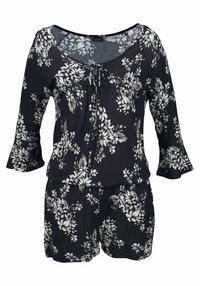 Lascana Overall Overall Damen - schwarz-creme-bedruckt