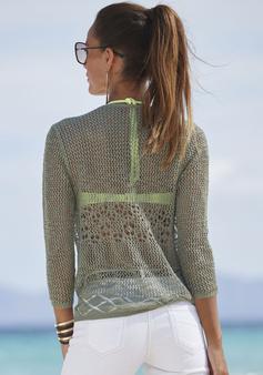 Rückansicht von S.OLIVER Strickjacke Strickjacke Damen khaki