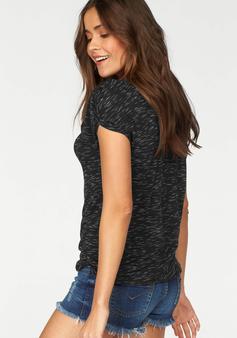 Rückansicht von Lascana Kurzarmshirt T-Shirt Damen schwarz weiß