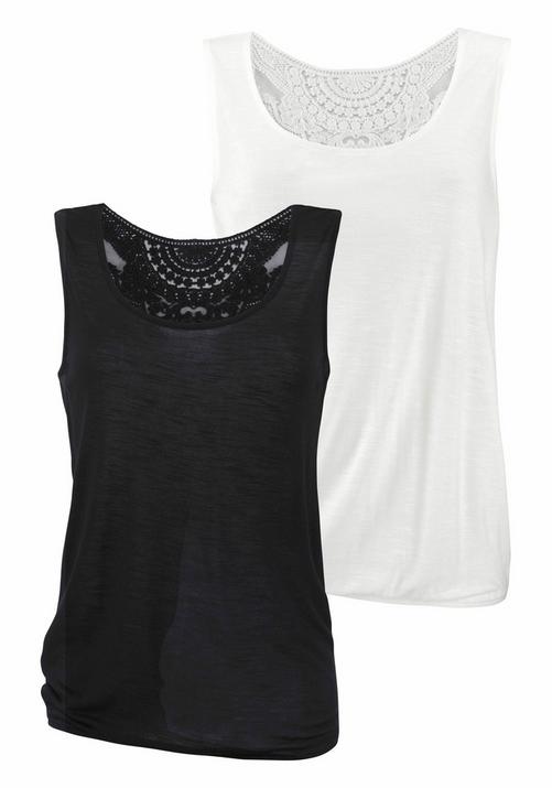 BEACH TIME Tr&auml;gertop Shirt Doppelpack Damen