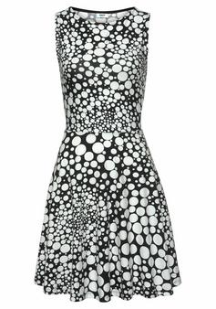 BEACH TIME Strandkleid Trägerkleid Damen schwarz-weiß-bedruckt