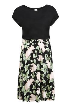 Buffalo Jerseykleid Jerseykleid Damen schwarz-rosa-bedruckt