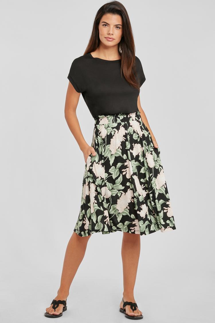 Buffalo Buffalo Jerseykleid Jerseykleid Damen - schwarz-rosa-bedruckt - 0 | SportScheck