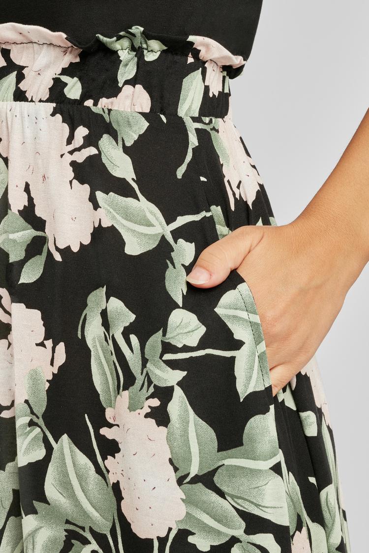 Buffalo Buffalo Jerseykleid Jerseykleid Damen - schwarz-rosa-bedruckt - 0 | SportScheck