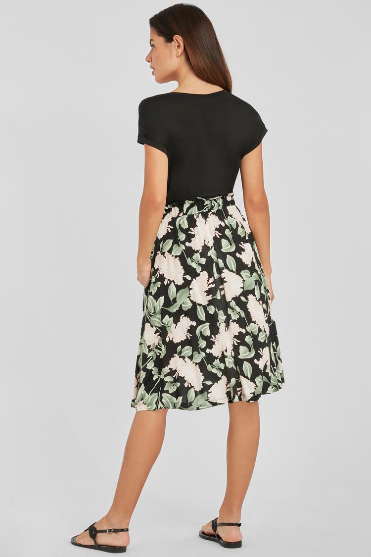 Buffalo Buffalo Jerseykleid Jerseykleid Damen - schwarz-rosa-bedruckt - 2 | SportScheck