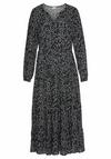 Lascana Maxikleid Maxikleid Damen - schwarz-creme-bedruckt