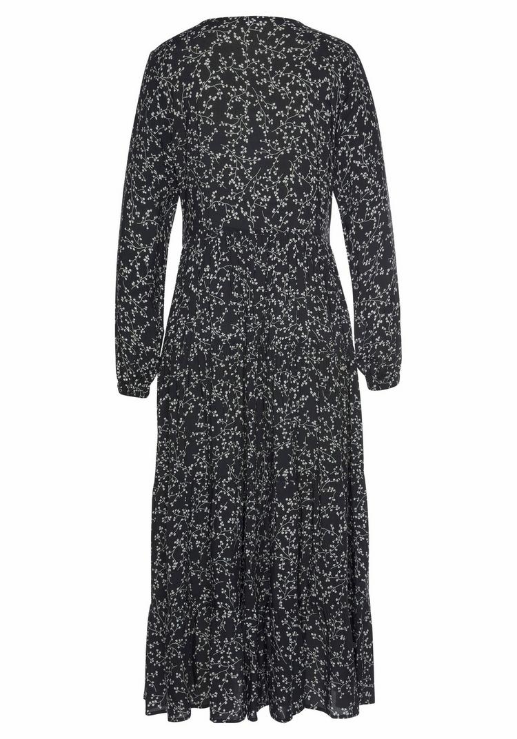 Lascana Lascana Maxikleid Maxikleid Damen - schwarz-creme-bedruckt - 0 | SportScheck