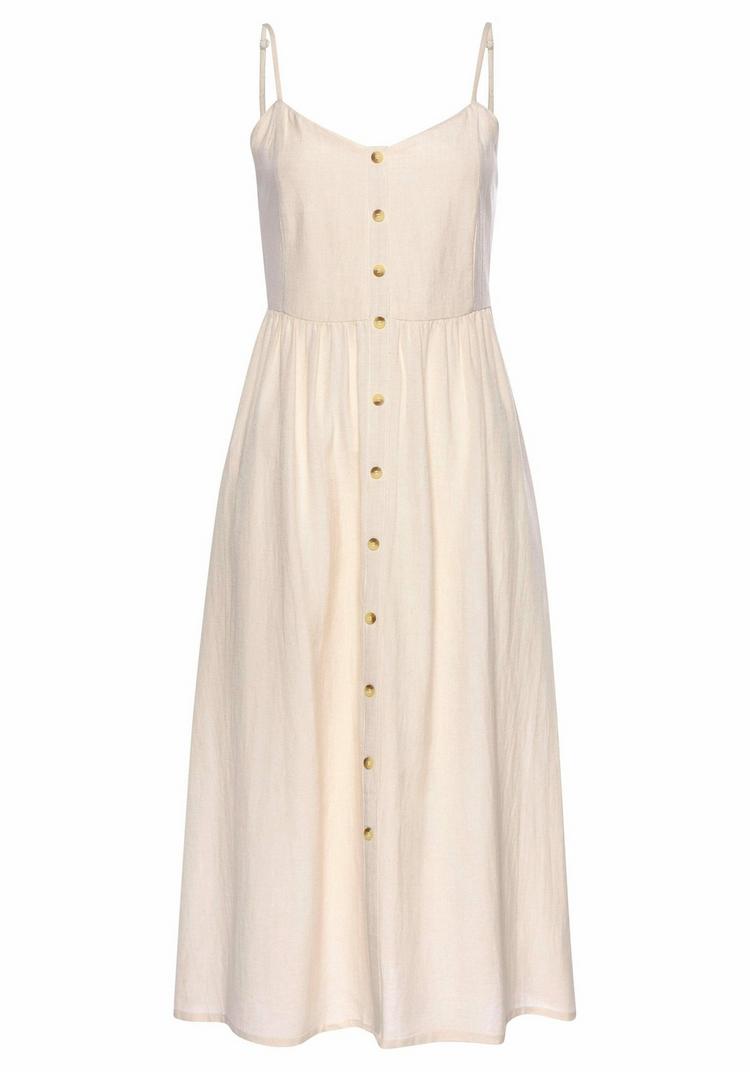 Lascana Lascana Sommerkleid Tr&auml;gerkleid Damen - puder - 0 | SportScheck