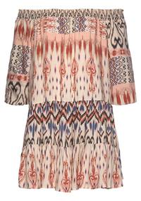 Buffalo Druckkleid Kurzarmkleid Damen - creme-bedruckt