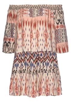 Buffalo Druckkleid Kurzarmkleid Damen creme-bedruckt