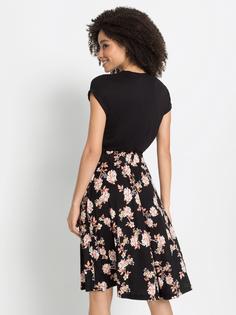 Rückansicht von Lascana Jerseykleid Jerseykleid Damen schwarz-orange-bedruckt