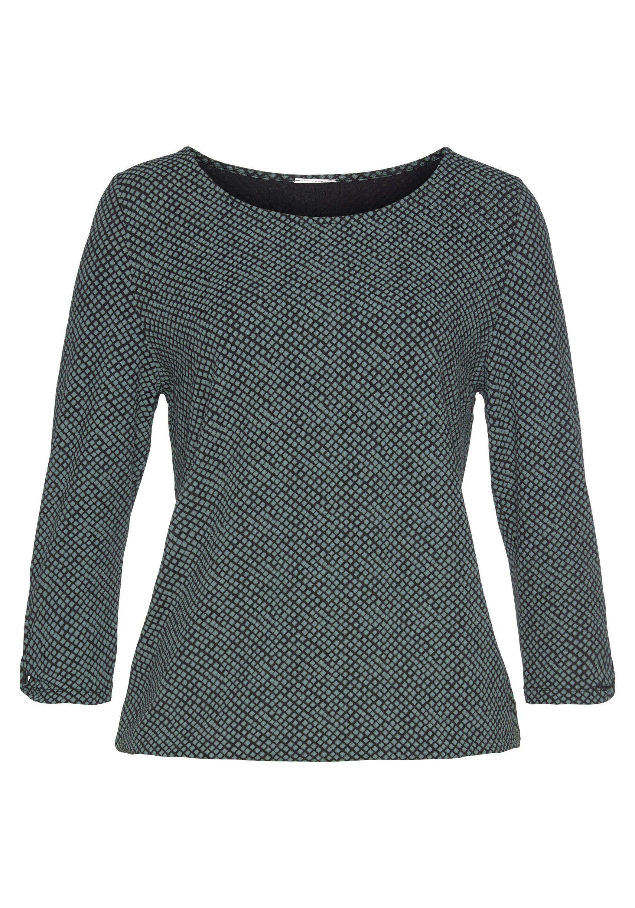 Lascana 3/4-Arm-Shirt Longshirt Damen - schwarz