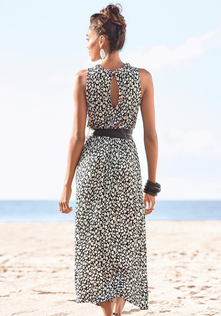 Lascana Lascana Jerseykleid Jerseykleid Damen - schwarz-beige-bedruckt - 1 | SportScheck