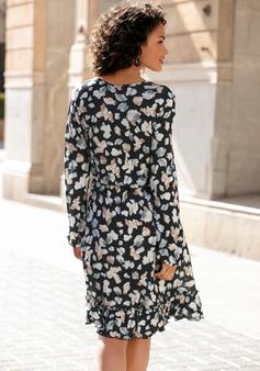 Rückansicht von Lascana Jerseykleid Jerseykleid Damen schwarz-bedruckt