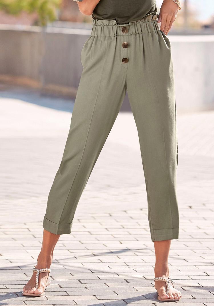 Lascana Lascana Paperbag-Hose Stoffhose Damen - gr&uuml;n - 0 | SportScheck