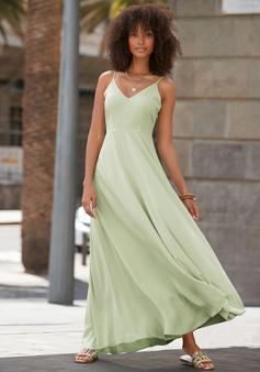 Rückansicht von Lascana Maxikleid Maxikleid Damen pistazie