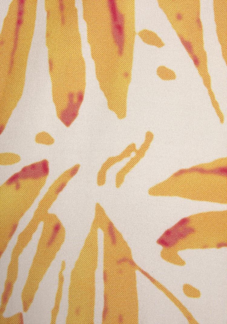 S.OLIVER S.OLIVER Blusenkleid Kurzarmkleid Damen - orange-creme-bedruckt - 0 | SportScheck