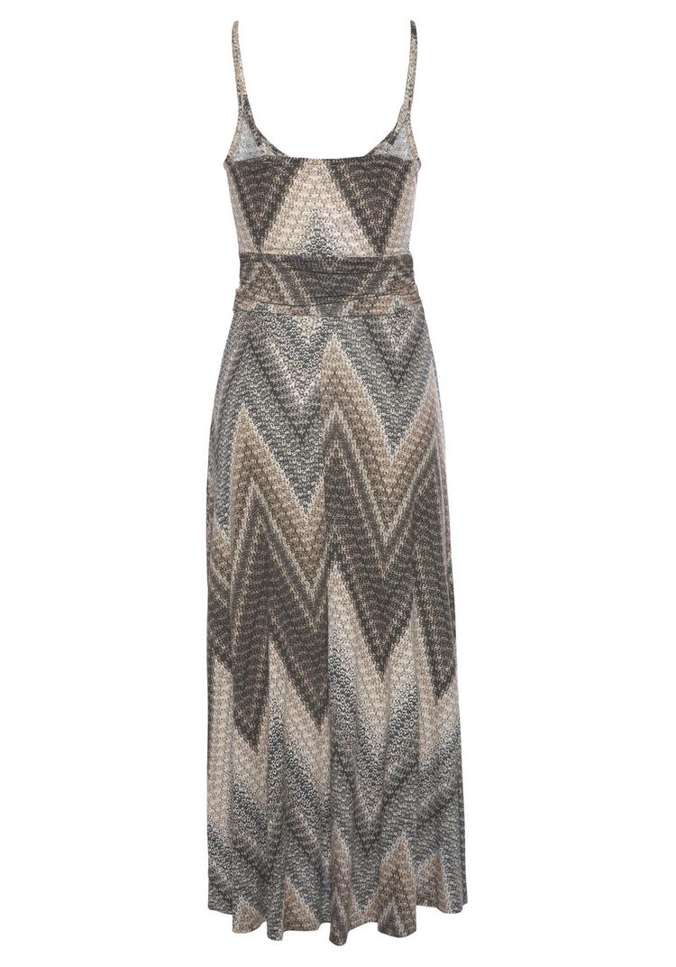 Lascana Lascana Midikleid Kleid Damen - schwarz-braun-creme bedruckt - 0 | SportScheck