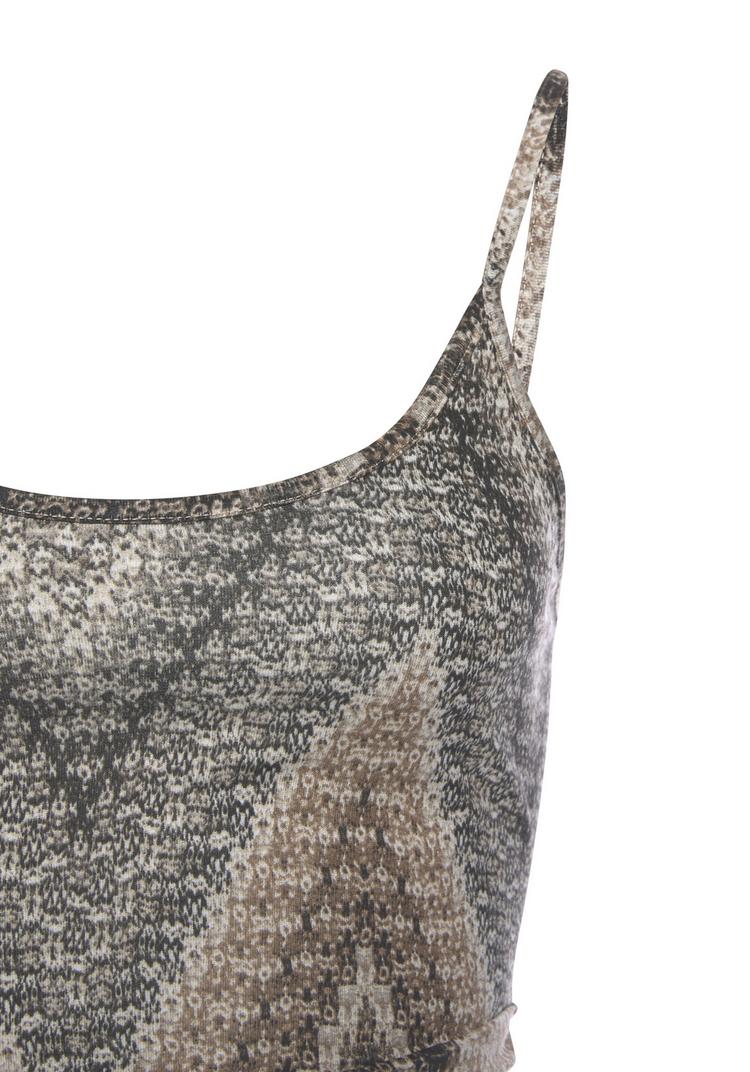 Lascana Lascana Midikleid Kleid Damen - schwarz-braun-creme bedruckt - 0 | SportScheck