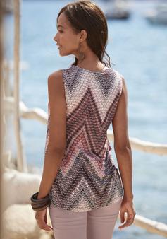 Rückansicht von Lascana Tanktop Tanktop Damen sand bordeaux