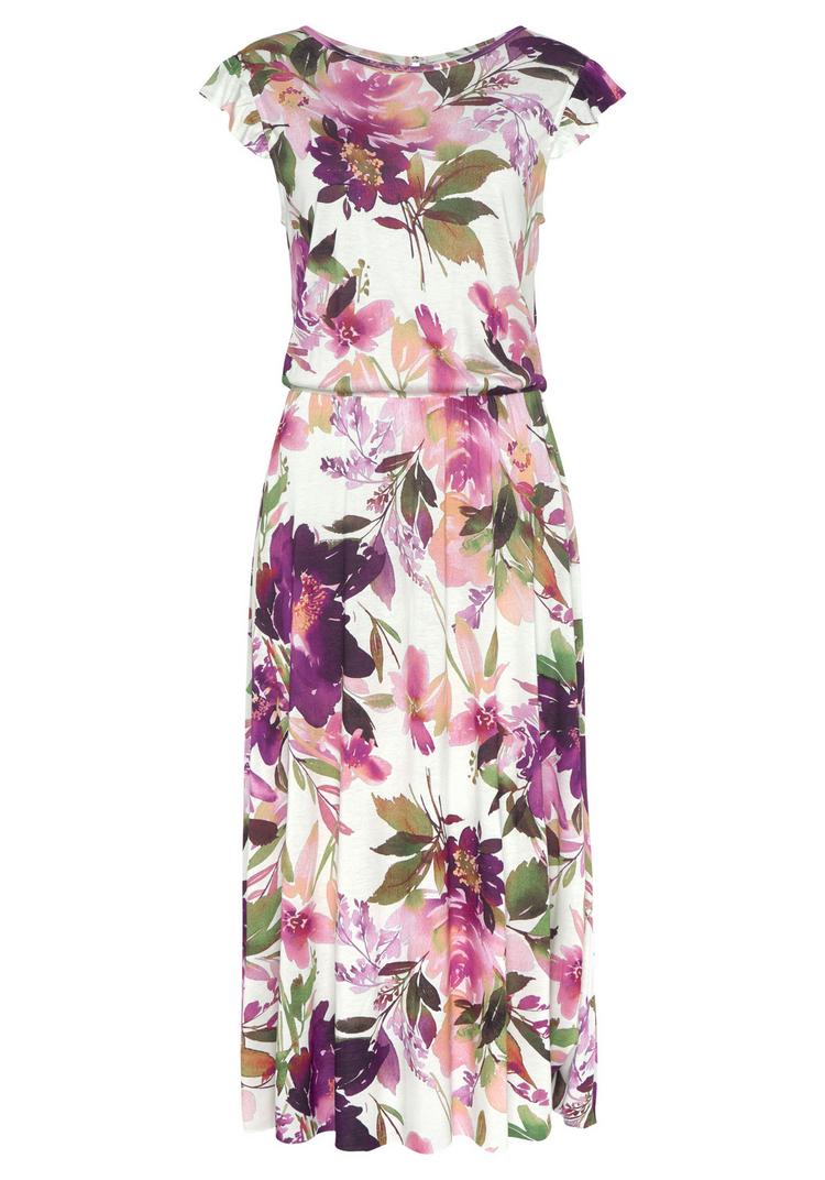 BEACH TIME BEACH TIME Midikleid Kleid Damen - wei&szlig; bedruckt - 0 | SportScheck