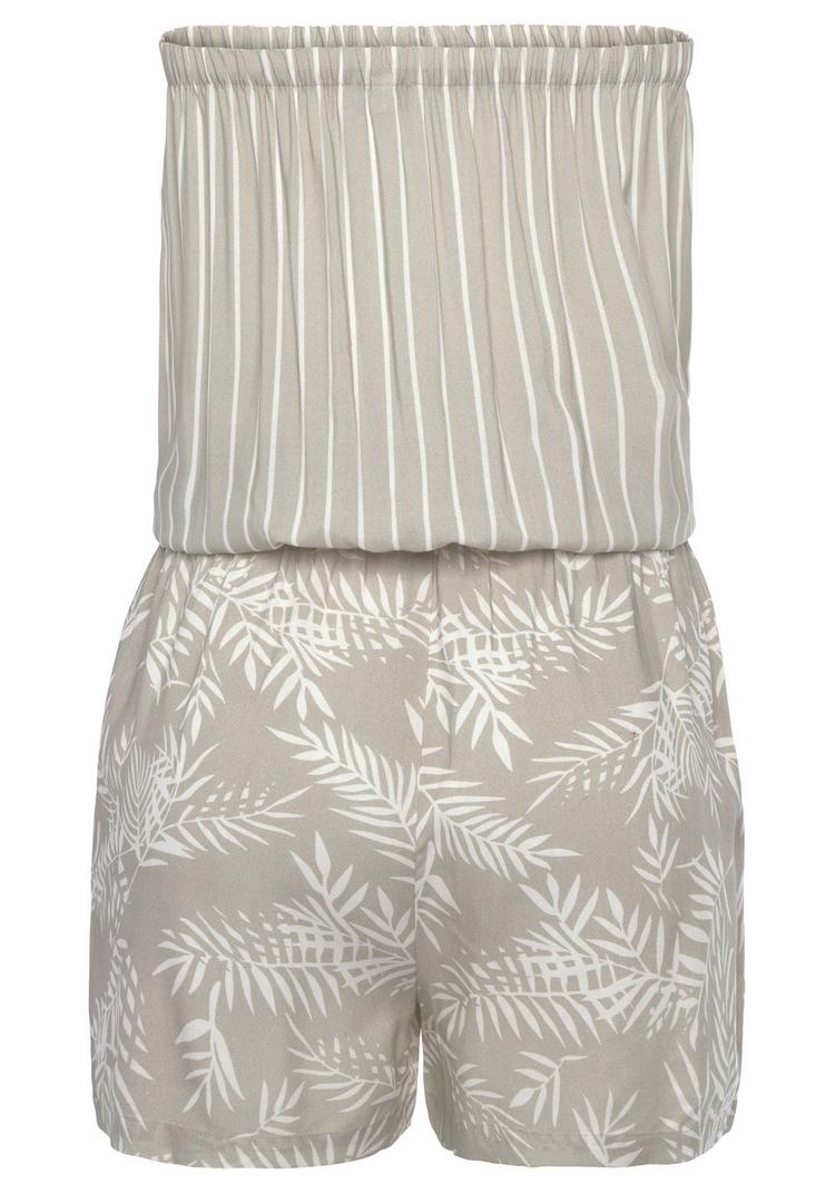 Lascana Lascana Kurzoverall Jumpsuit Damen - schilfgr&uuml;n-creme bedruckt - 0 | SportScheck