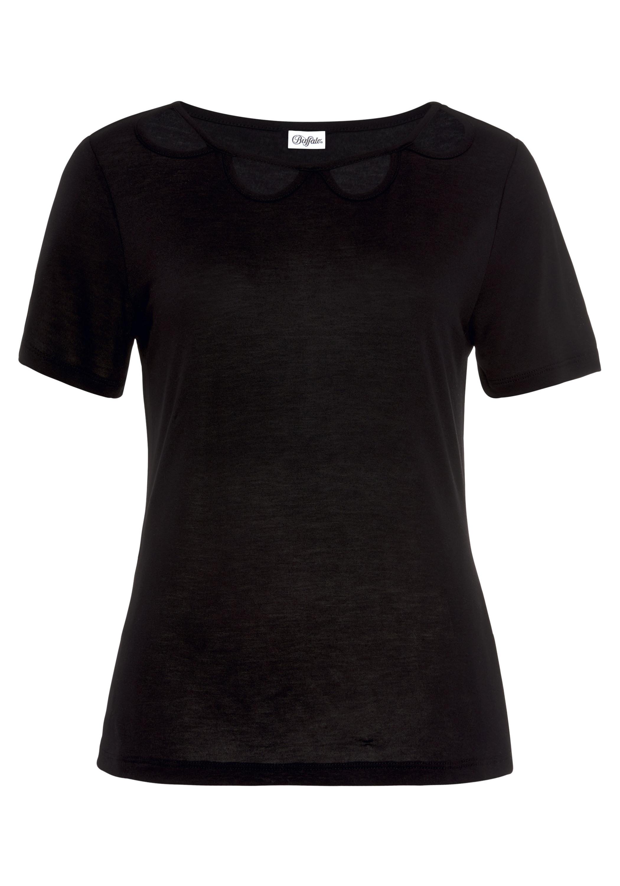 Buffalo Kurzarmshirt T-Shirt Damen - schwarz