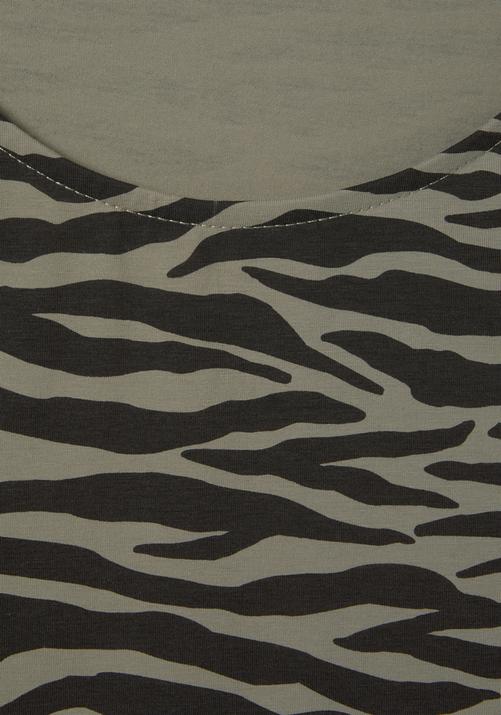 Rückansicht von Lascana 3/4-Arm-Shirt Longshirt Damen khaki-schwarz