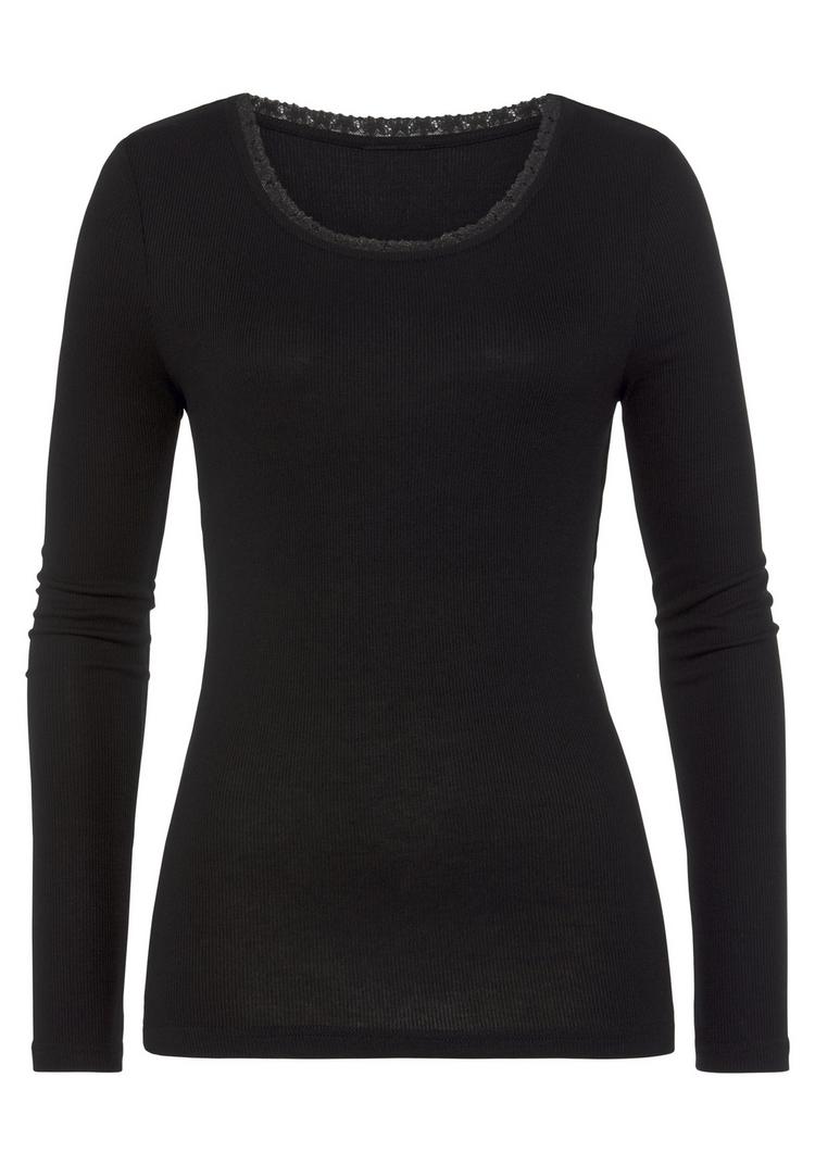 Lascana Lascana Langarmshirt Langarmshirt Damen - schwarz - 0 | SportScheck