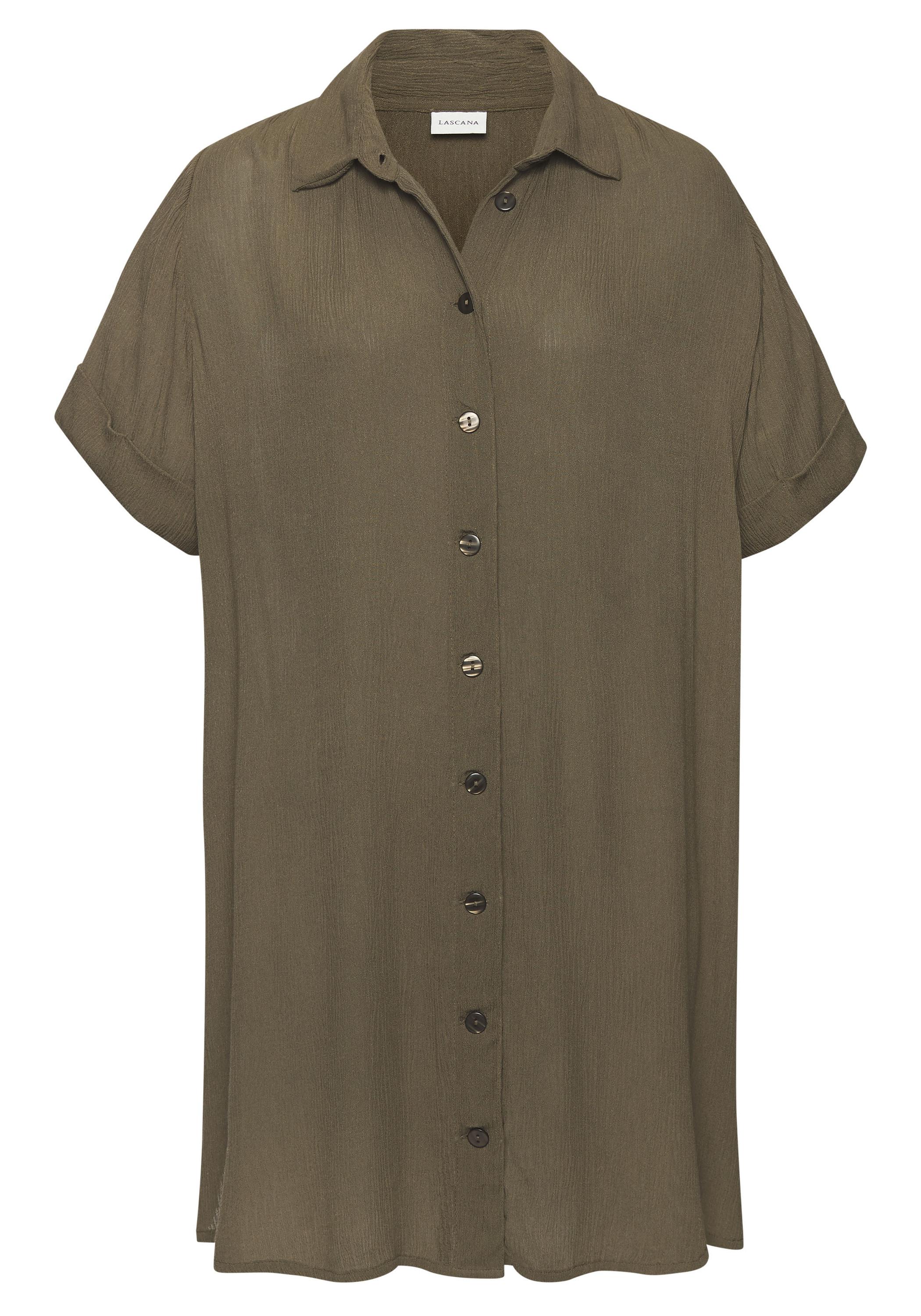 Lascana Longbluse Langarmbluse Damen - khaki