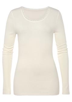 Lascana Langarmshirt Langarmshirt Damen creme