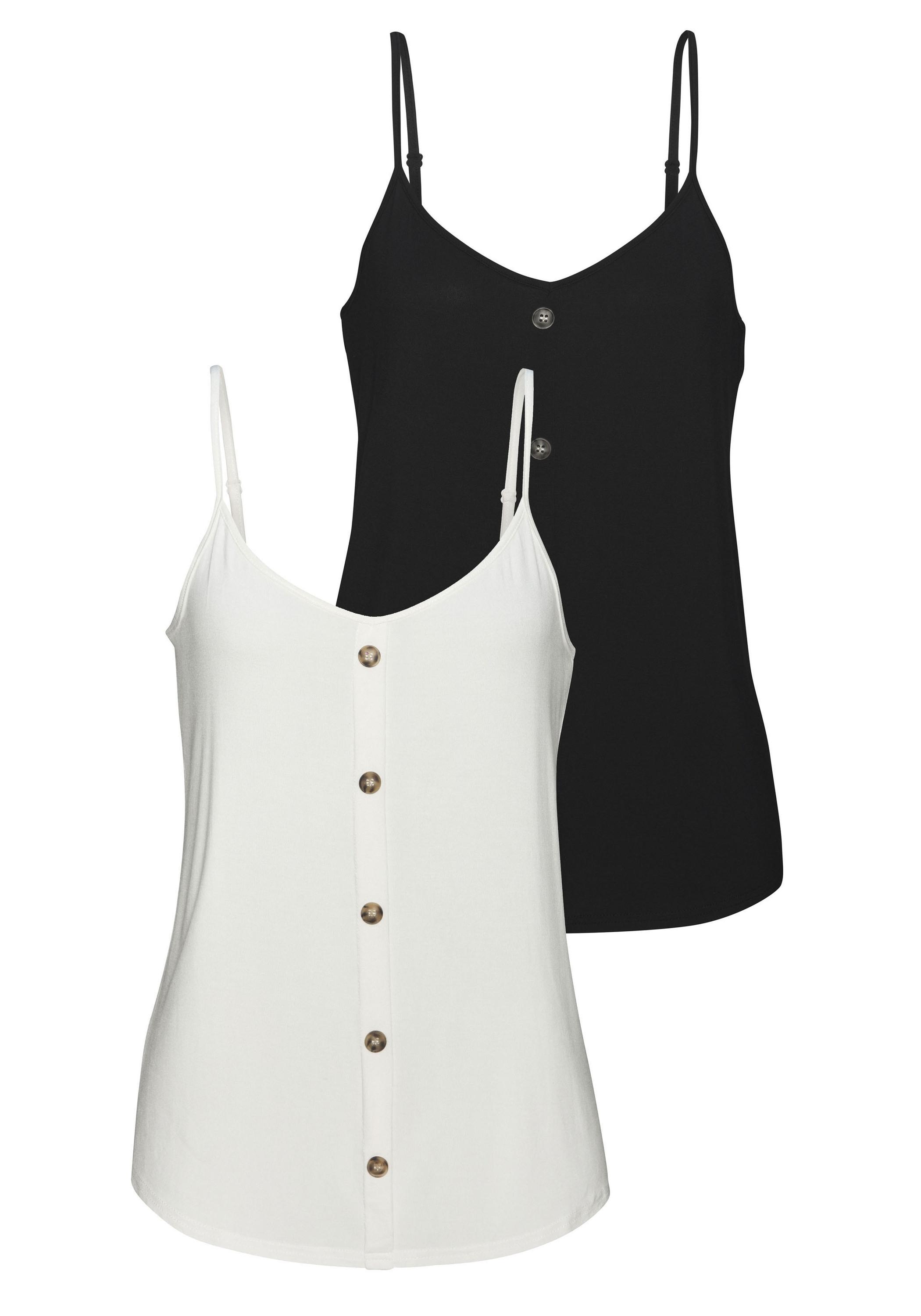 Lascana Spaghettitop Spaghettitop Damen - creme - schwarz