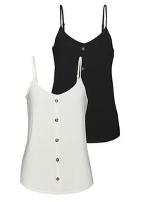 Lascana Spaghettitop Spaghettitop Damen - creme - schwarz