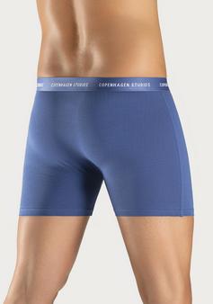Rückansicht von Copenhagen Studios Langer Boxer Boxershorts Herren hellblau blau navy