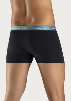 Rückansicht von Copenhagen Studios Boxer Boxershorts Herren schwarzblau schwarzsalbei -schwarzgrau