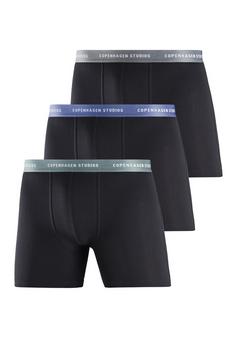 Copenhagen Studios Langer Boxer Boxershorts Herren schwarzblau schwarzsalbei -schwarzgrau