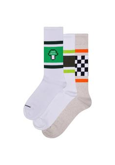 Happy Socks Stripes Sneaker Freizeitsocken weiß