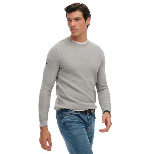 Rückansicht von Superdry Strickpullover Strickpullover Herren Hellgrau