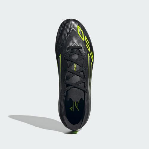 Rückansicht von adidas F50 Elite Kids FG Fußballschuh Fußballschuhe Kinder Core Black / Iron Metallic / Lucid Lemon
