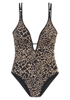 Lascana Badeanzug Badeanzug Damen schwarz-gold