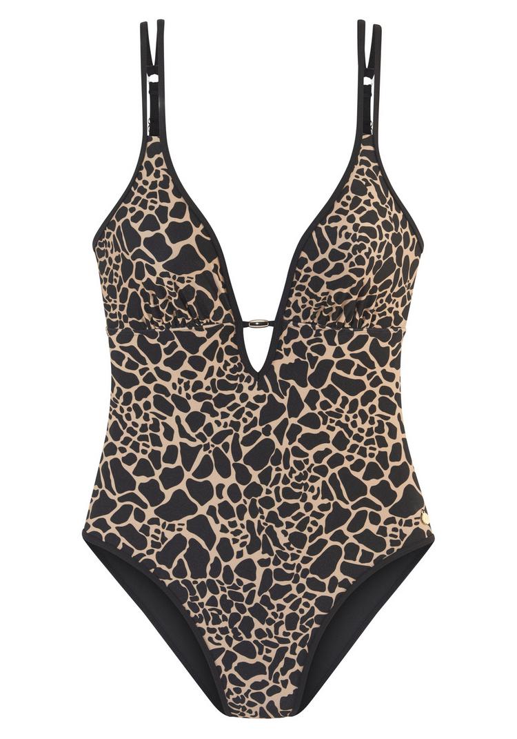 Lascana Lascana Badeanzug Badeanzug Damen - schwarz-gold - 0 | SportScheck