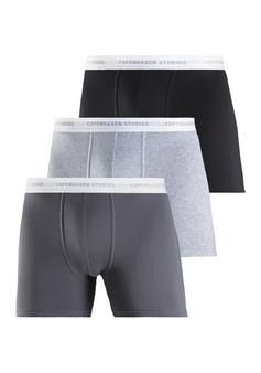 Copenhagen Studios Langer Boxer Boxershorts Herren anthrazit grau-meliert schwarz