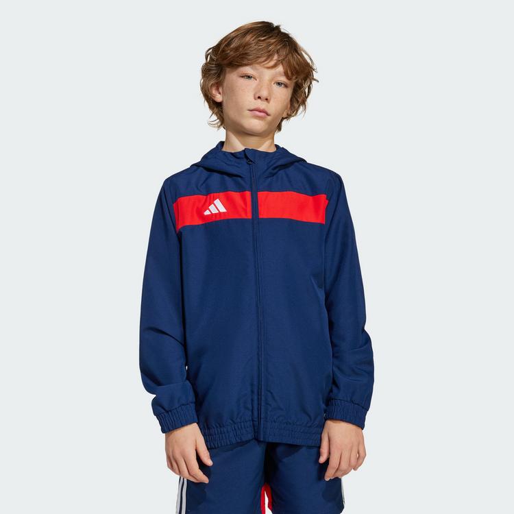 adidas adidas Tiro 25 Essentials Woven Kids Hoodie Sweatjacke Kinder - Team Navy / Red - 1 | SportScheck