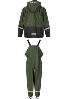 Rückansicht von ZigZag Simba Regenanzug Kinder 3074 Kombu Green