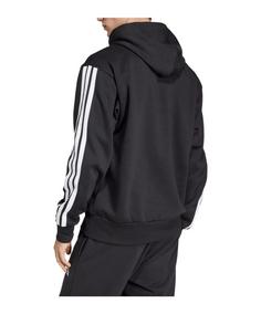 Rückansicht von adidas 3 Stripes Hoody Funktionssweatshirt Herren schwarzweiss