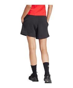 Rückansicht von adidas Essentials Linear Short Damen Fußballshorts Damen schwarzweiss