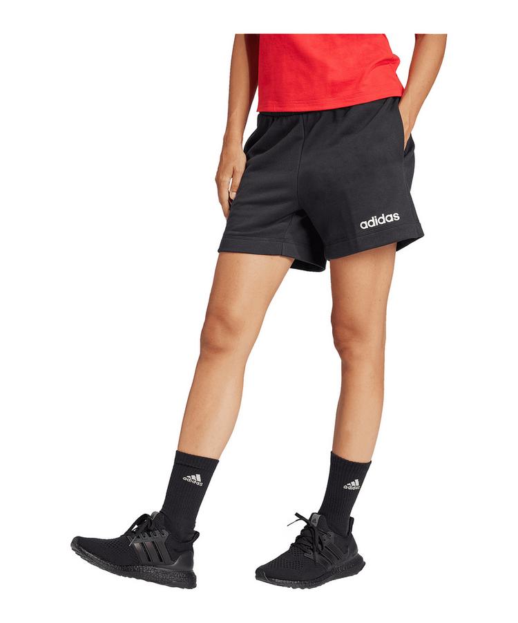 adidas adidas Essentials Linear Short Damen Fu&szlig;ballshorts Damen - schwarzweiss - 0 | SportScheck