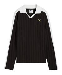 PUMA T7 Relaxed Long Sleeve Polo Damen Poloshirt Damen - schwarz