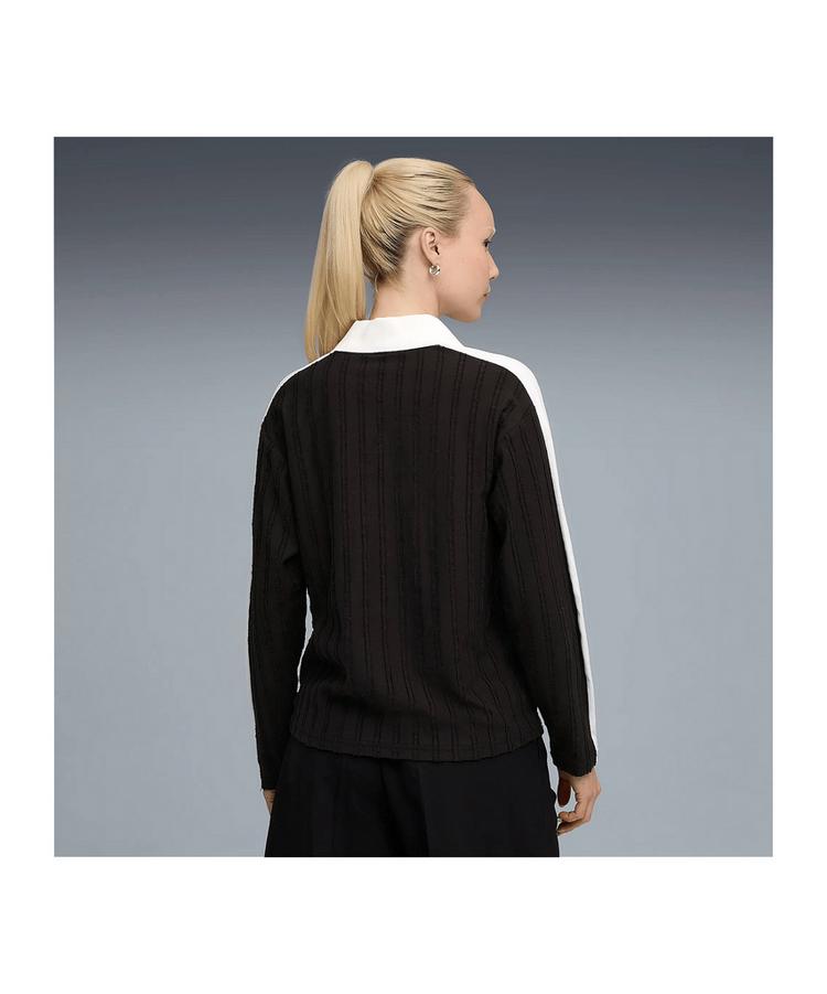 PUMA PUMA T7 Relaxed Long Sleeve Polo Damen Poloshirt Damen - schwarz - 1 | SportScheck