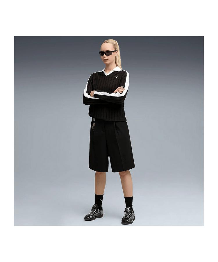 PUMA PUMA T7 Relaxed Long Sleeve Polo Damen Poloshirt Damen - schwarz - 2 | SportScheck